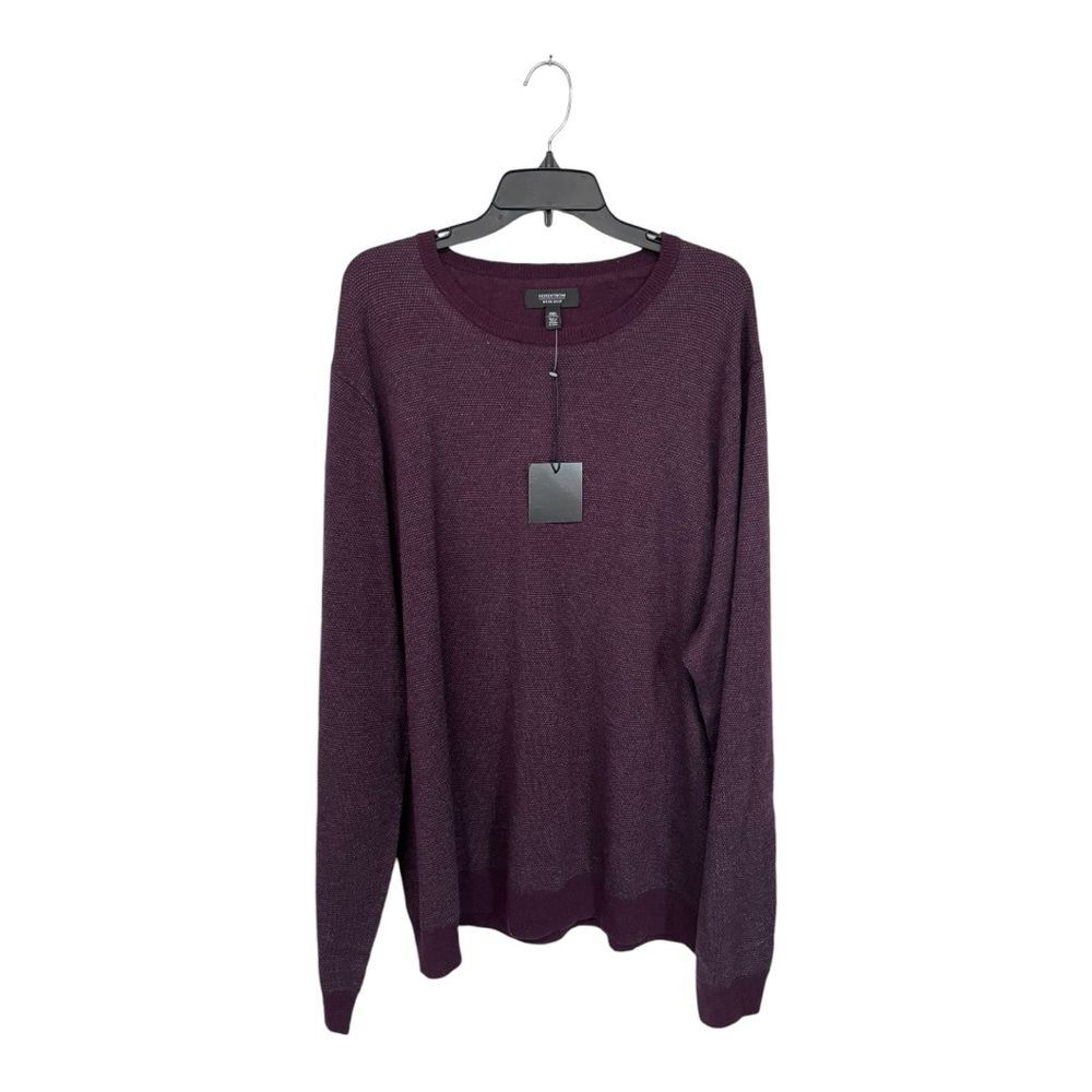 NWT Nordstrom | Mens Purple Burgundy Crewneck Plus Size Wool Blend Sweater 3XL‎